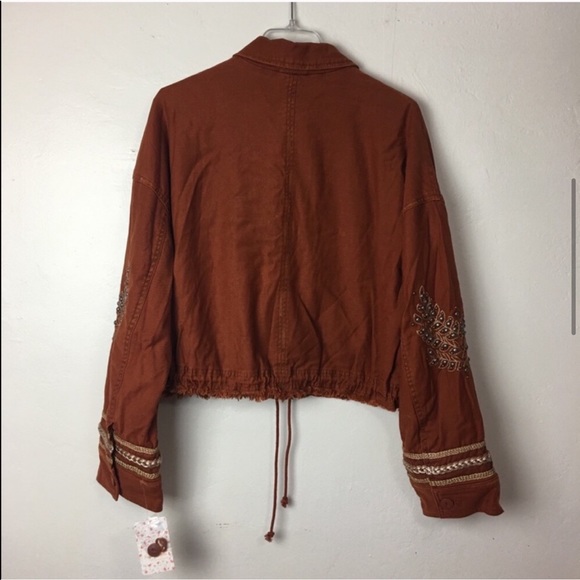 NWT Free People Cropped Embellished Jacket Size M - Picture 4 of 6